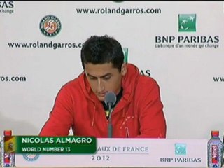 Roland-Garros, 8e de finale - Almagro : "Un des plus beaux moments de ma carrière".