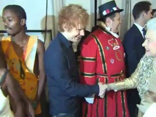 The Queen meets Cheryl Cole and Peter Kay at Jubilee concert