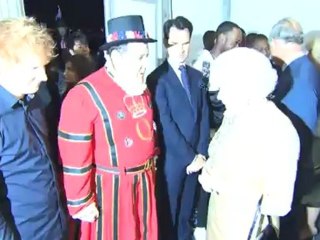 The Queen meets Cheryl Cole and Peter Kay at Jubilee concert