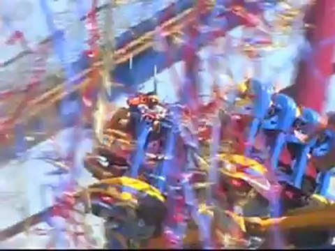Scream Roller Coaster at Six Flags Magic Mountain Grand Opening
