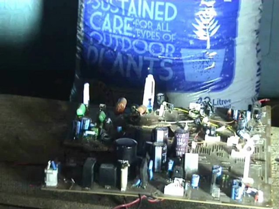 a few capacitors venting and a speaker