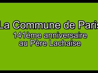 Arlette Zilberg 2012 : Commémoration des 141 ans de la Commune de Paris