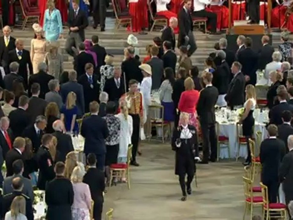Royal fanfare as the Queen arrives at Westminster Hall