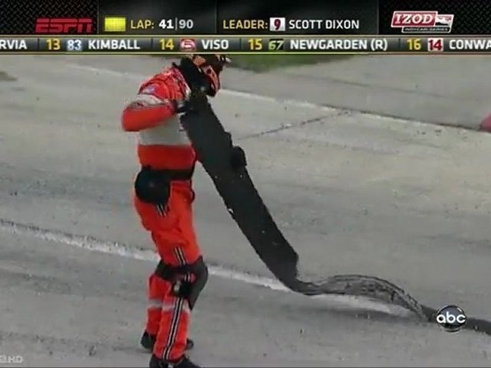 Indycar Detroit 2012 Big crash Hinchcliff Sato