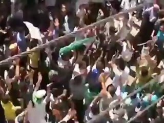 Syria فري برس إدلب كنيسة نخلة  مظاهرة حاشدة رداًعلى خطاب المجرم  4 6 2012 Idlib