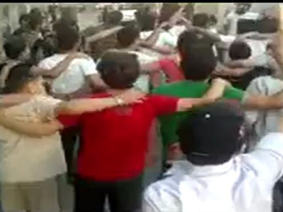 Syria فري برس دمشق مظاهرة حي العسالي الدمشقي رداً على خطاب البطة 3 6 2012 Damascus