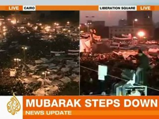 Tahrir Sq reacts to resignation