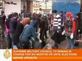 Protesters clean Alexandria streets