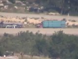 Syria فري برس إدلب رتل عربات عسكرية متجه الى جسر الشغور 2‏ ‏6‏ ‏2012 Idlib