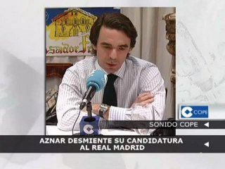 Aznar confirma que no se presentará a las elecciones del Madrid