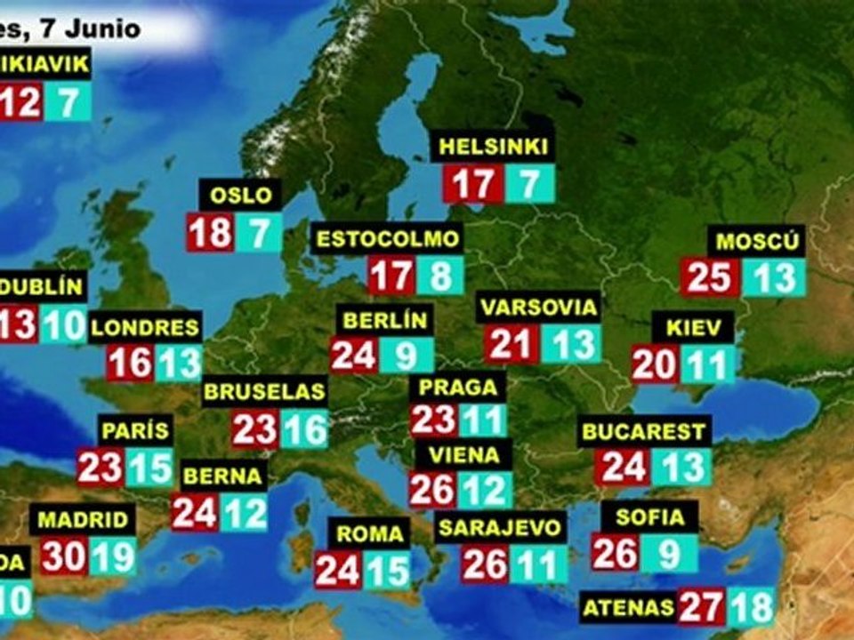 El tiempo en Europa, por países, previsión miércoles 6 y jueves 7 de junio
