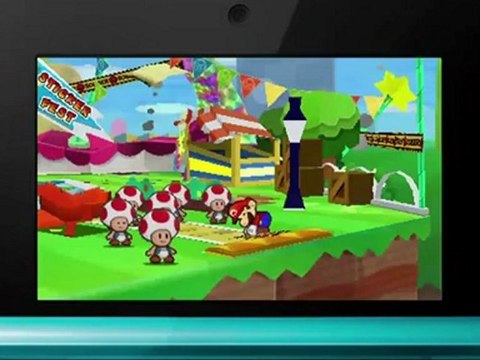 Paper Mario Sticker Star Gameplay - Nintendo E3 2012 Press Conference