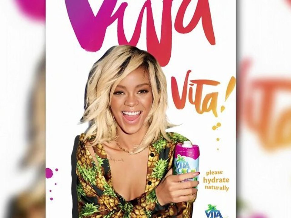 Rihanna verleiht der vita coco werbekampagne tropisches flair