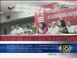Chávez inscribe su candidatura el 11 de junio