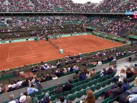 Tennis. 2012.06.06. Roland Garros 2012. Quarterfinal. Kanepi - Sharapova. 1-st set