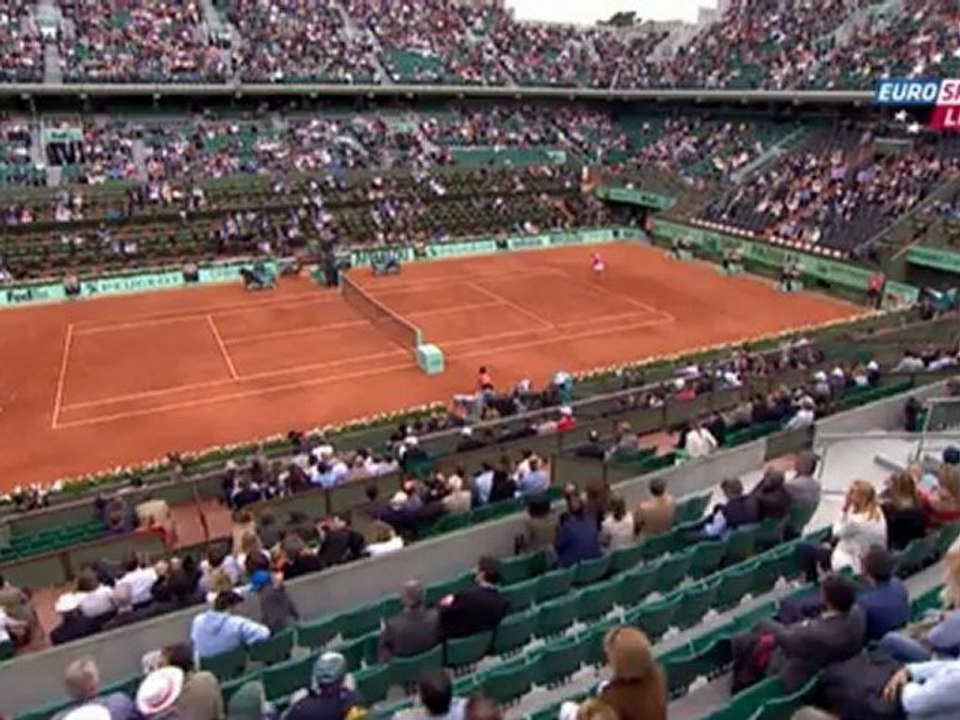 Tennis. 2012.06.06. Roland Garros 2012. Quarterfinal. Kanepi - Sharapova. 1-st set