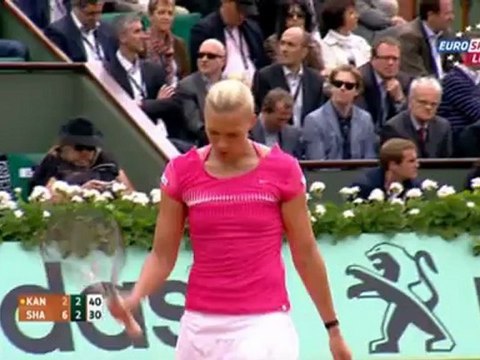 Tennis. 2012.06.06. Roland Garros 2012. Quarterfinal. Kanepi - Sharapova. [rgfootball.net] 2-nd set
