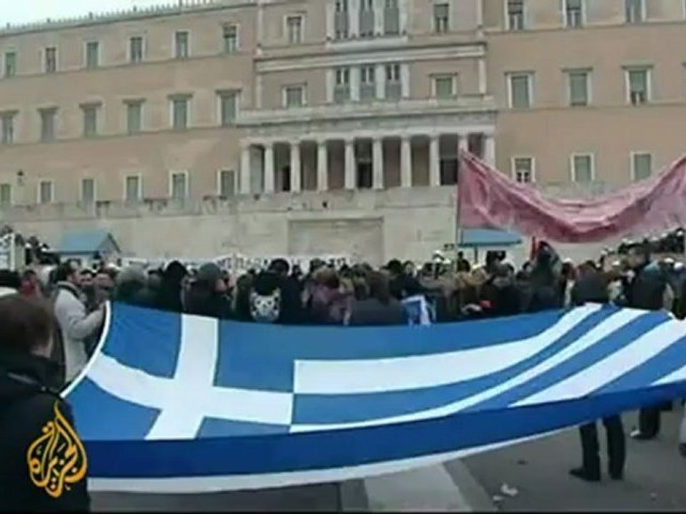 Protesters clash with Greek riot police over austerity