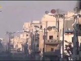 Syria فري برس حمص شارع البياضة الرئيسي والدمار الذي حل به بعد دخول العصابات الاسدية واستهداف المصور برصاص قناص 5 6 2012 Homs