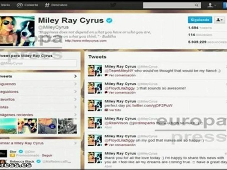 Miley Cyrus se promete con Liam Hemsworth