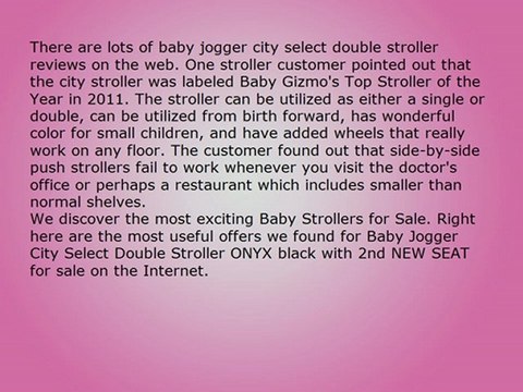 Baby Joggers City Select Double Stroller