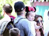 Harper Wears Minnie Mouse Ears in David Beckham's Arms