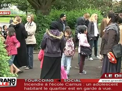 Incendie de l'école camus : Retour en classe pour les élèves (Tourcoing)