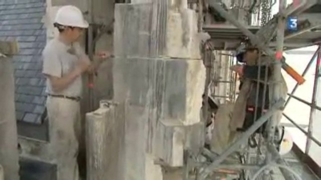 A Rouen, visite de chantier de l'église Saint-Maclou