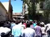 Syria فري برس دمشق القابون  مظاهرة غاضبة احتجاجا على خطف جثمان الشهيد  7 6 2012 Damascus