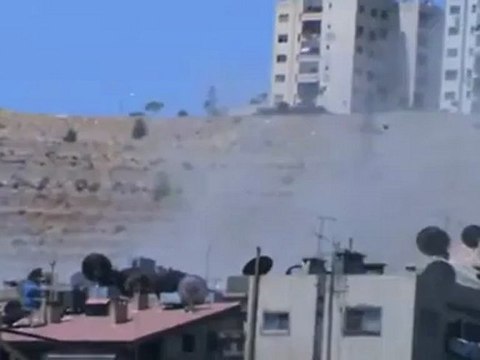 Syria فري برس ريف دمشق قدسيا دخان و إطلاق رصاص بعد الإنفجار 8 6 2012 Damascus