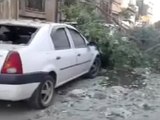 Syria فري برس حمص حي جورة الشياح  سقوط قذيفة هاون 8 6 2012 Homs