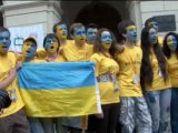 Tifosi ucraini in festa a Lviv