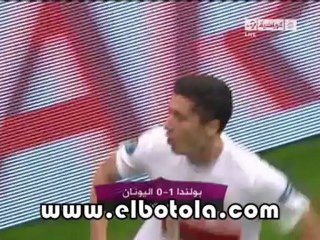 ملخص الشوط الأول من مقابلة بولندا ضد اليونان