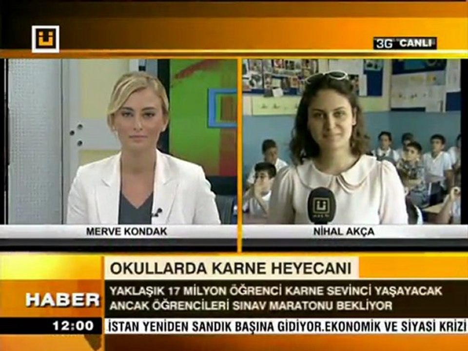 8 Haziran 2012  Nihal AKÇA 3G ile canlı bağlantı Okullar tatil edildi