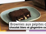 REPAS DIVIN - Recette 10 : Brownies pépites de chocolat blanc et gingembre confit