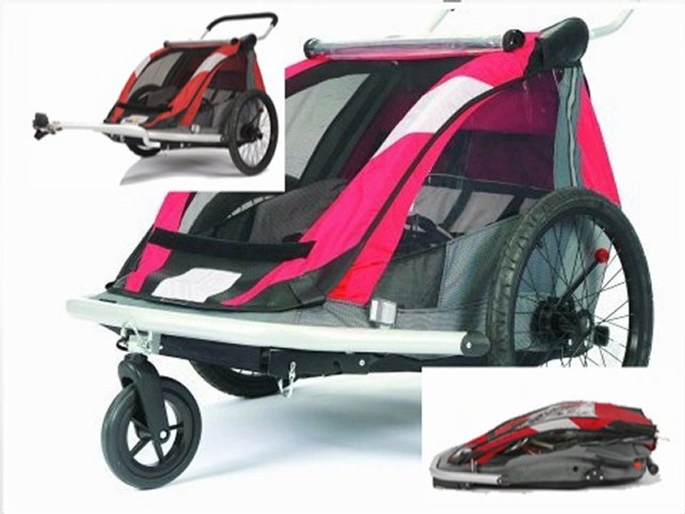 Croozer 525 Double Child Bicycle Trailer (Red/Silver/Grey)