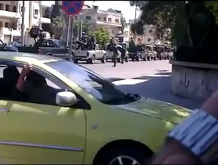 Syria فري برس حمص طريق طرابلس توافد الآليات الثقيلة   9 6 2012