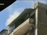 Syria فري برس حمص جورة الشياح احتراق المنازل بعد قصفها بالهاون و الصواريخ 9 6 2012 Homs