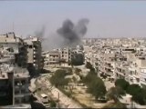 Syria فري برس حمص القصور سقوط الصاروخ وانفجار عنيف9 6 2012 Homs