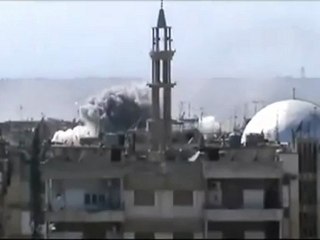 Syria فري برس حمص القصور استمرار القصف على المساجد9 6 2012 Homs