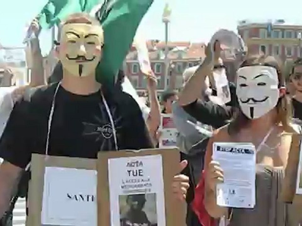 5/ Manifestation à Nice contre ACTA - 9 juin 2012 - Anonymous