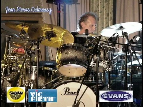 jean pierre dalmassy drum kit: Pearl, Sabian; Vic Firth, Evans