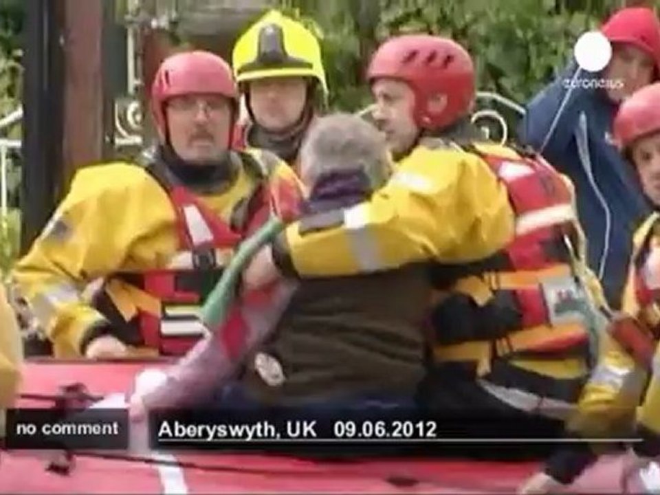 Heavy floods force caravan evacuation in Wales - no comment