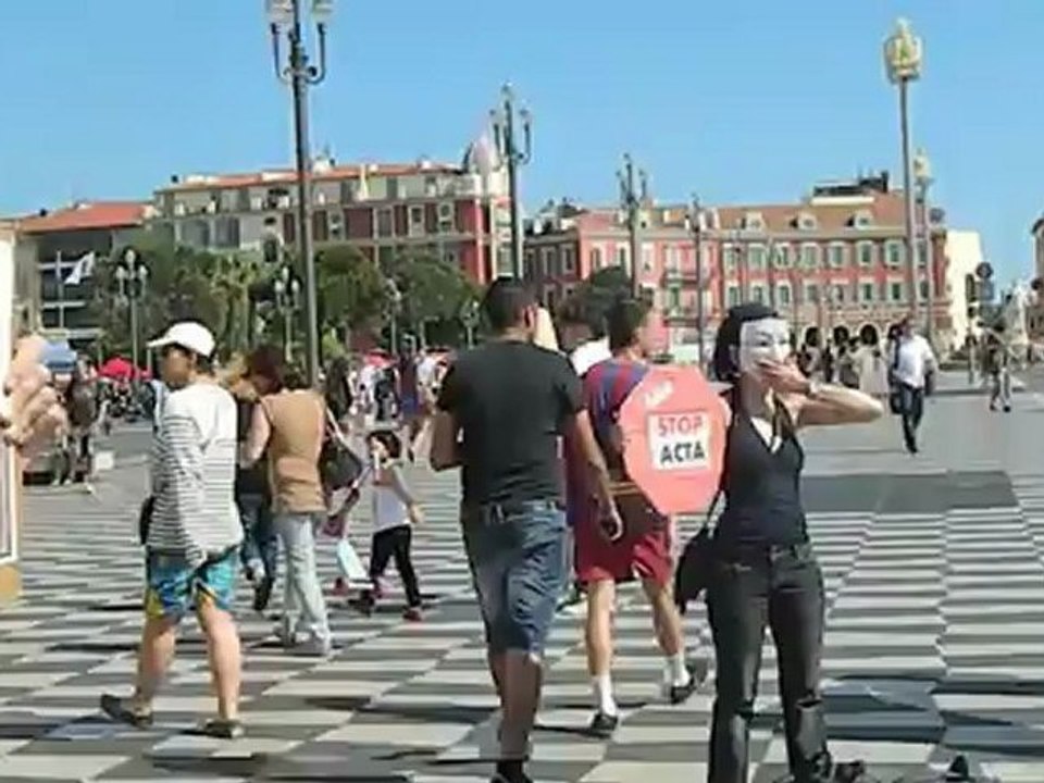 17/manifestation contre ACTA à Nice / anonymous / parti Pirate/ 9 juin 2012