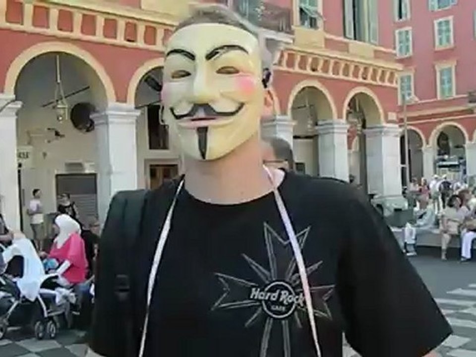 18/ Nice Manifestation Contre ACTA / anonymous/ Parti Pirate