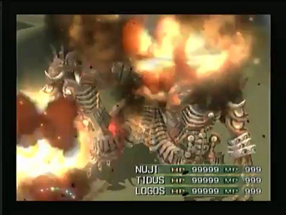 Final Fantasy X-2 - Tidus, Logos et Nooj 99.999 HP chacun vs Angra Mainya