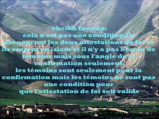 les témoins lors de la conversion à l'islam - cheikh al Fawzan