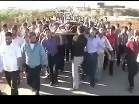 Syria فري برس حلب تل رفعت تشيع الشهيد عبد السلام ابوجميل 10 6 2012 Aleppo
