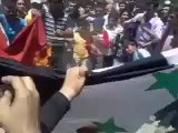 Syria فري برس الحسكه عامودا احراق العلم النظام الساقط  10 6 2012