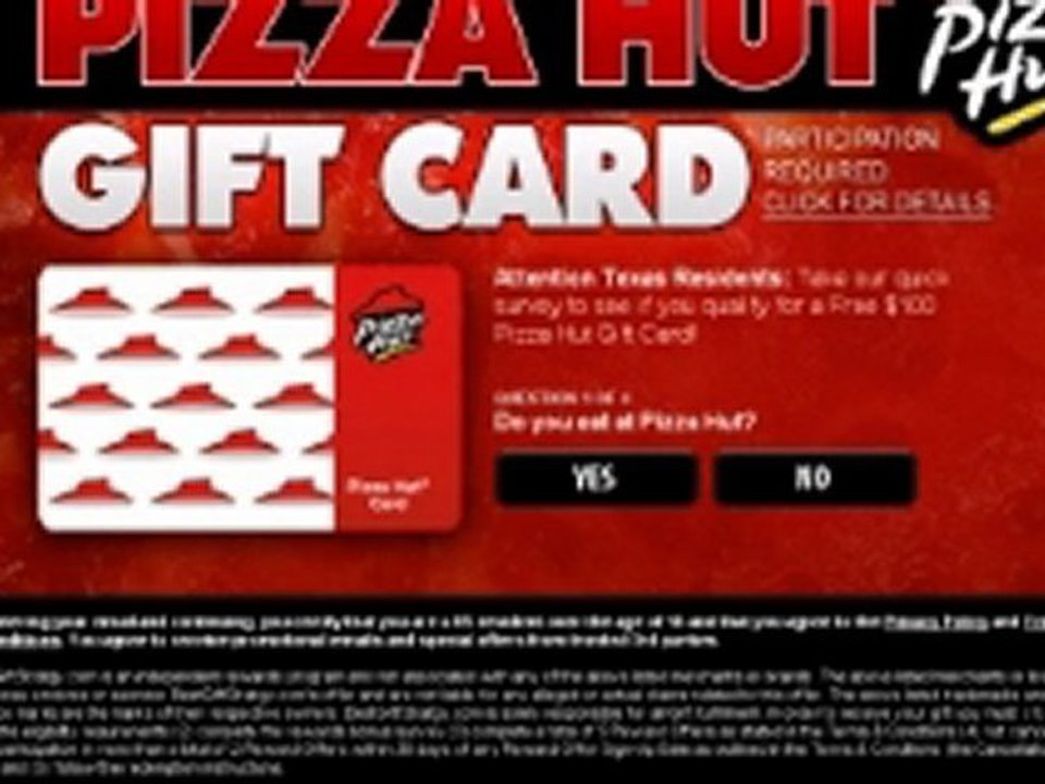 How to get a free Pizza Hut $100 gift card